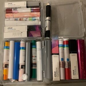 Assortment of Cricut Vinyl and Infusible Ink with Pens